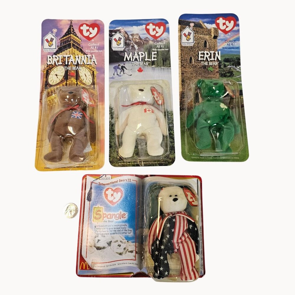 VTG Y2K‎ Retro TY Beanie Baby Ronald McDonald McDonalds Keepsake 4PC Set In Box